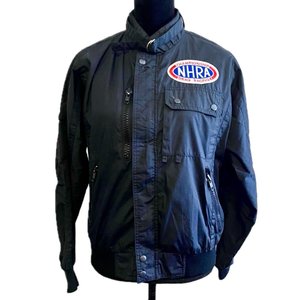 NHRA Drag Racing Sport Service Canoga Park Black Bomber Jacket Men’s Size Small